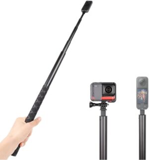 ZYVIA 3M Invisible Extended Edition Selfie Stick, Scalable Monopod with Tripod, 1.1M, 1.5M, 2M, for GoPro, Insta360, SJCAM, DJI